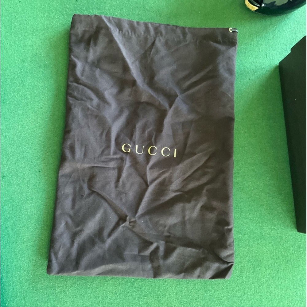GUCCI Peep Toe Slingback Pump High Heels Patent Leather Black - Picture 9 of 10
